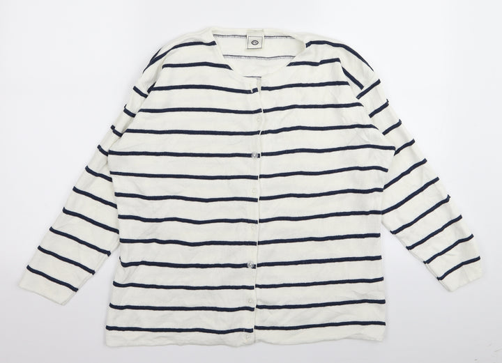 C&A Womens Multicoloured Striped  Cardigan Jumper Size L