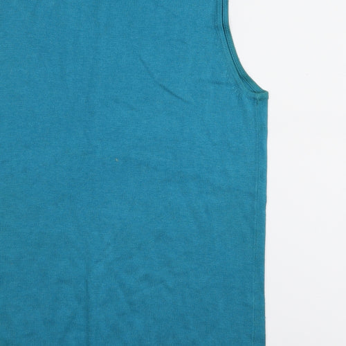 Kaleidescope Womens Blue Floral  Basic Tank Size 14