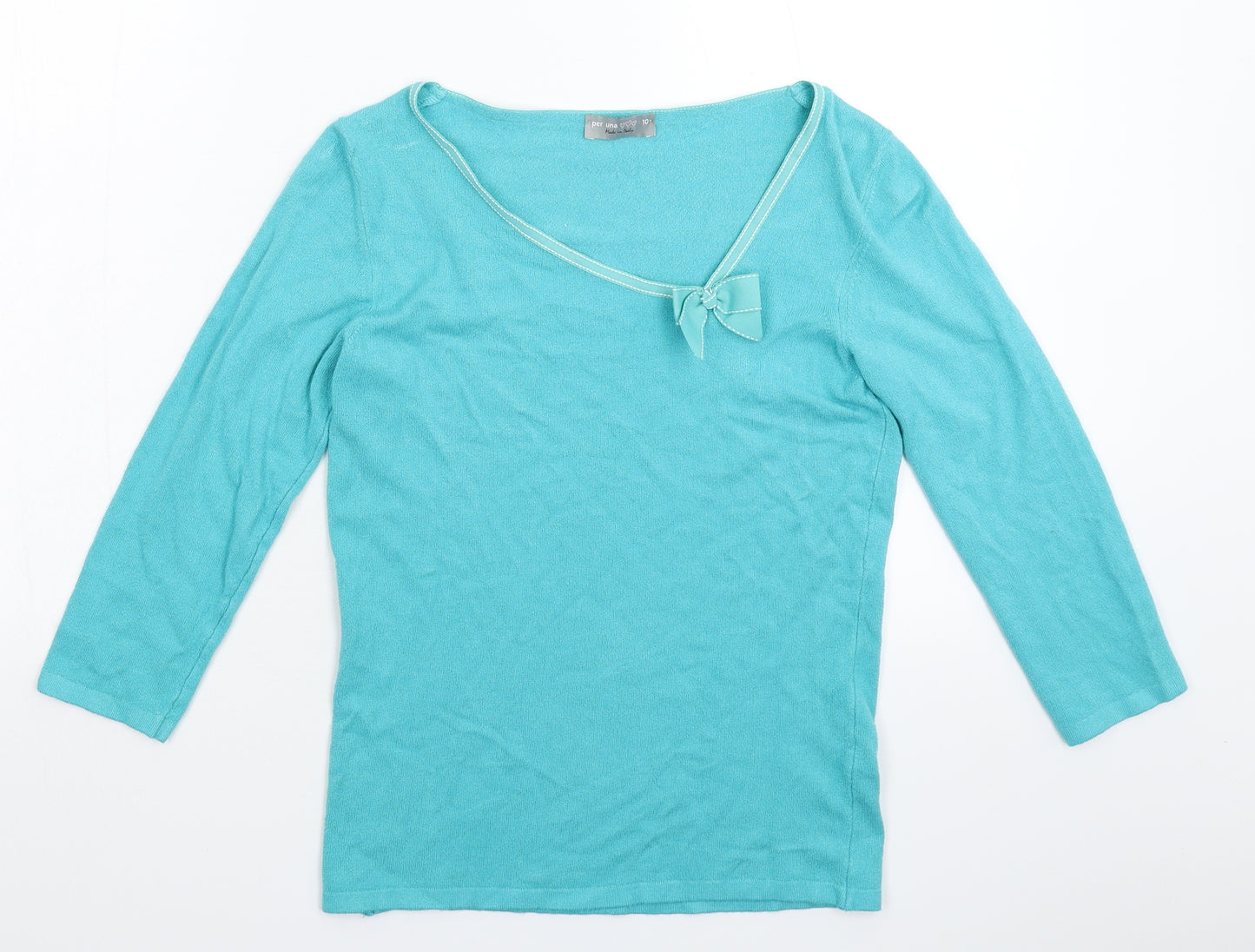 Per Una Womens Green  Knit Pullover Jumper Size 10