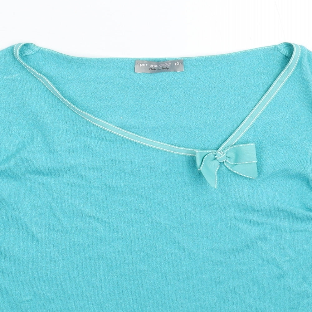 Per Una Womens Green  Knit Pullover Jumper Size 10