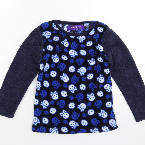 Snooze Time Boys Blue Solid Fleece  Pyjama Top Size 6-7 Years