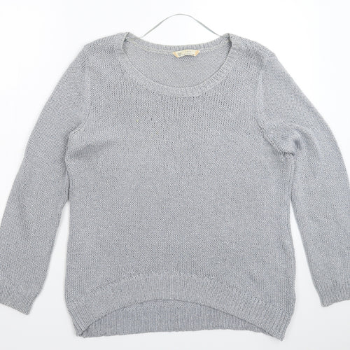 BHS Womens Silver  Knit Pullover Jumper Size 16