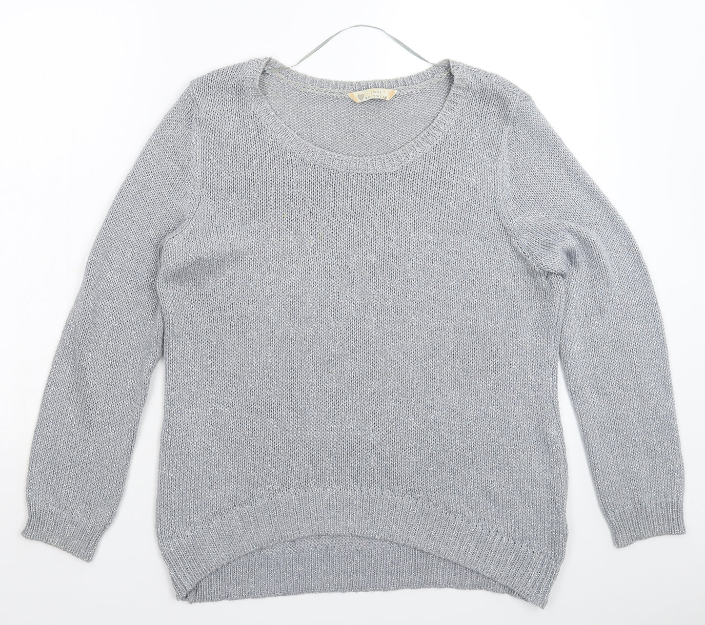 BHS Womens Silver  Knit Pullover Jumper Size 16