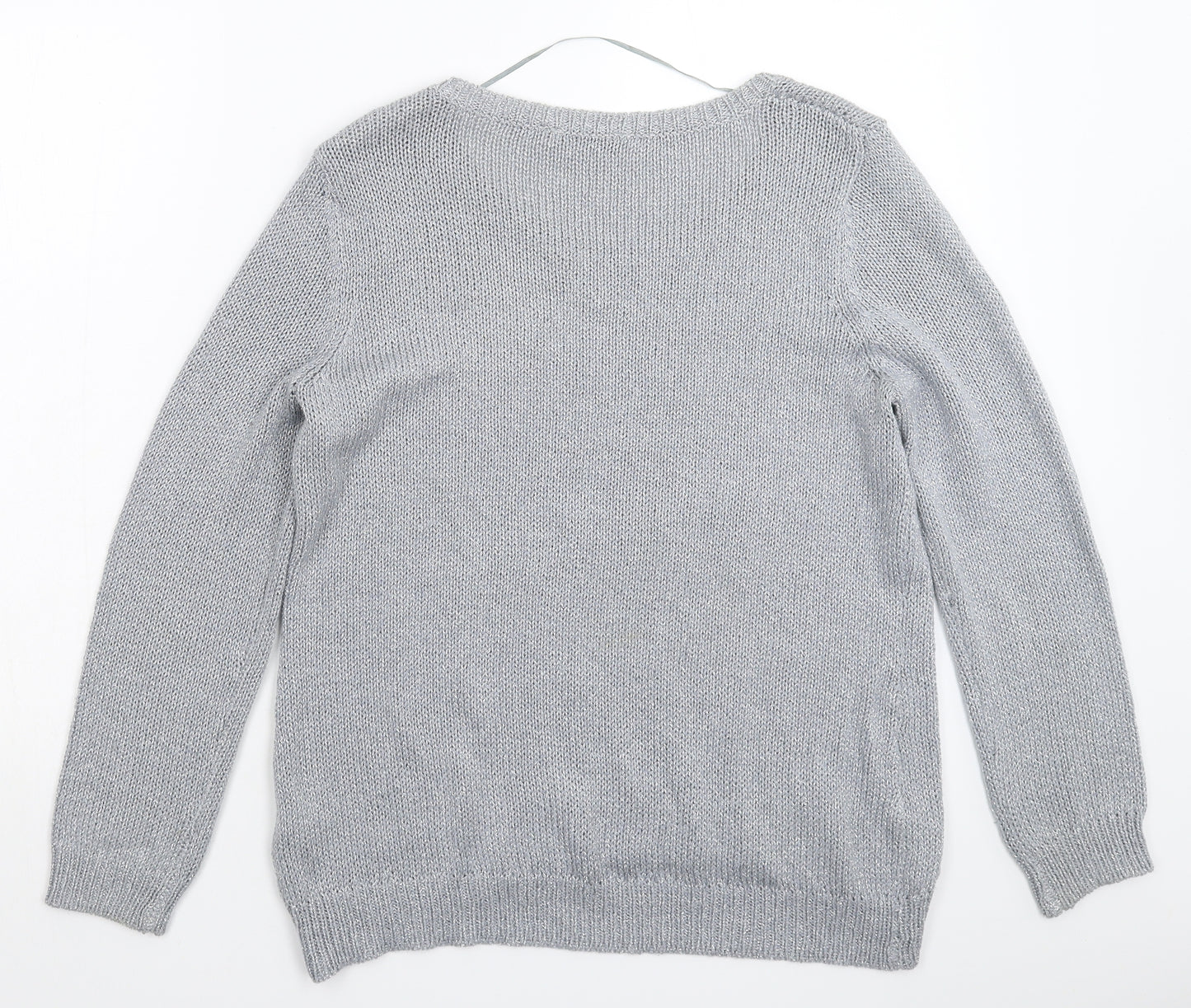BHS Womens Silver  Knit Pullover Jumper Size 16