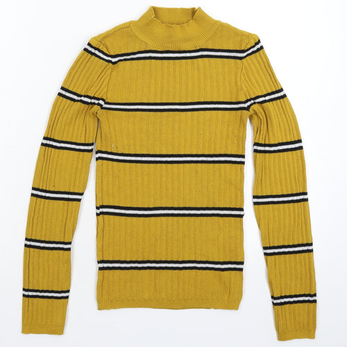 Primark Womens Yellow Striped Knit Pullover Jumper Size 6