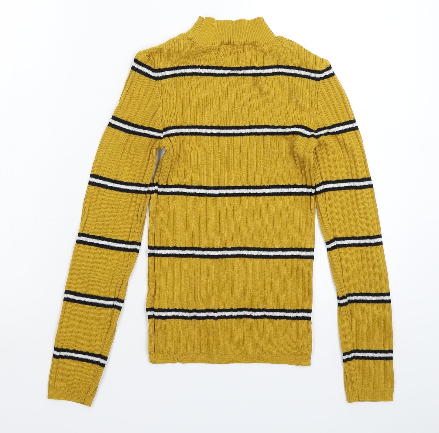 Primark Womens Yellow Striped Knit Pullover Jumper Size 6