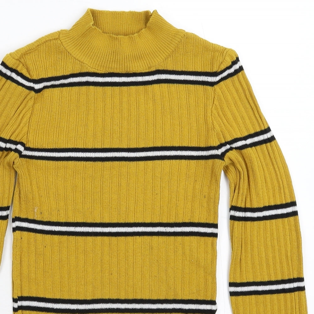 Primark Womens Yellow Striped Knit Pullover Jumper Size 6