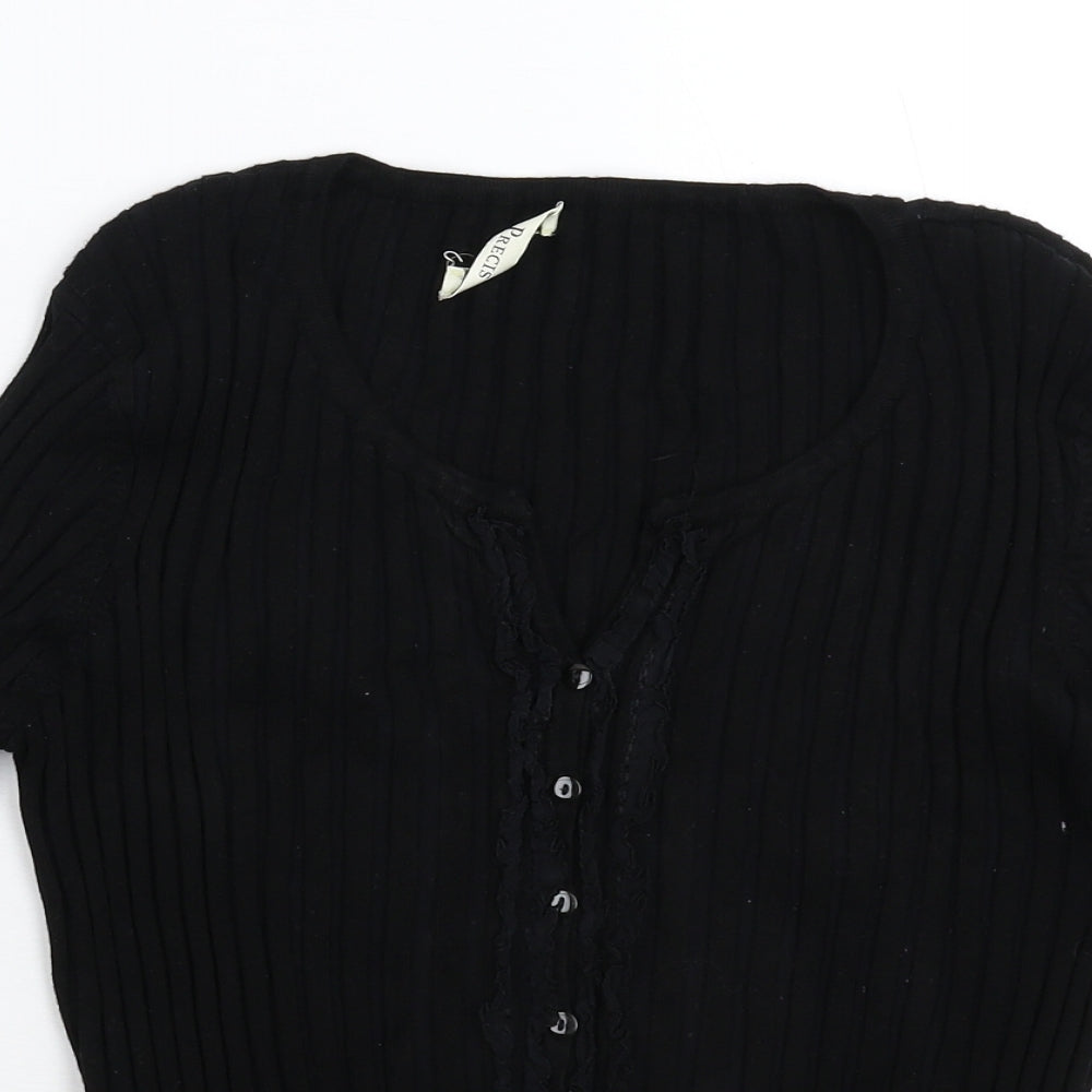 Precis Womens Black  Knit Cardigan Jumper Size M