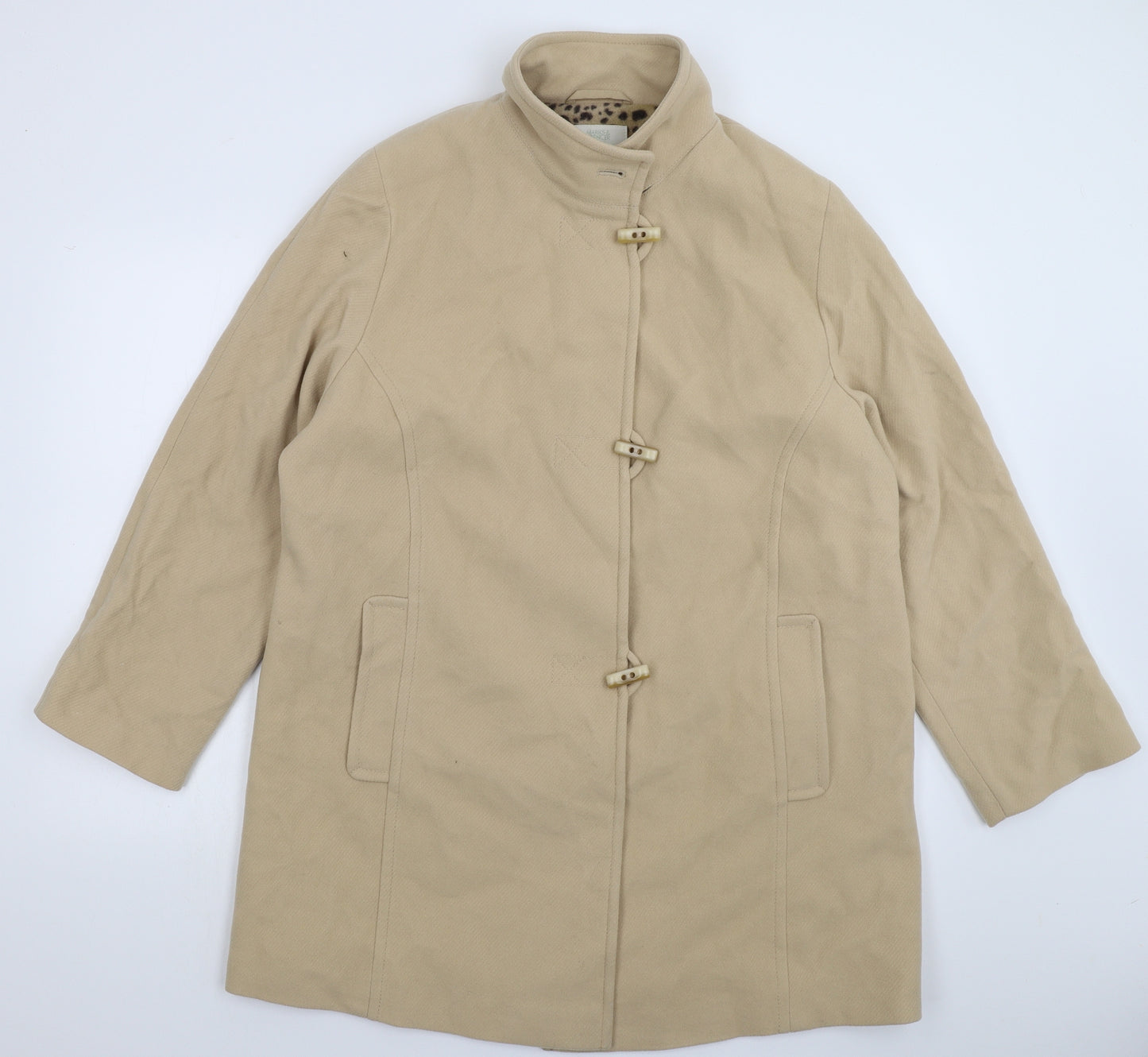 Marks and Spencer Womens Beige   Overcoat Coat Size 18