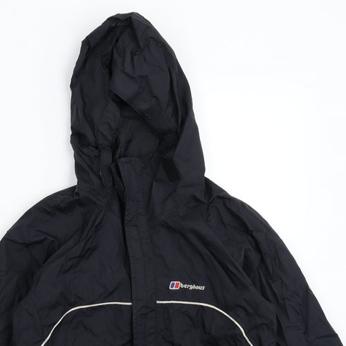 Berghaus Boys Black Batik  Rain Coat Coat Size 9-10 Years
