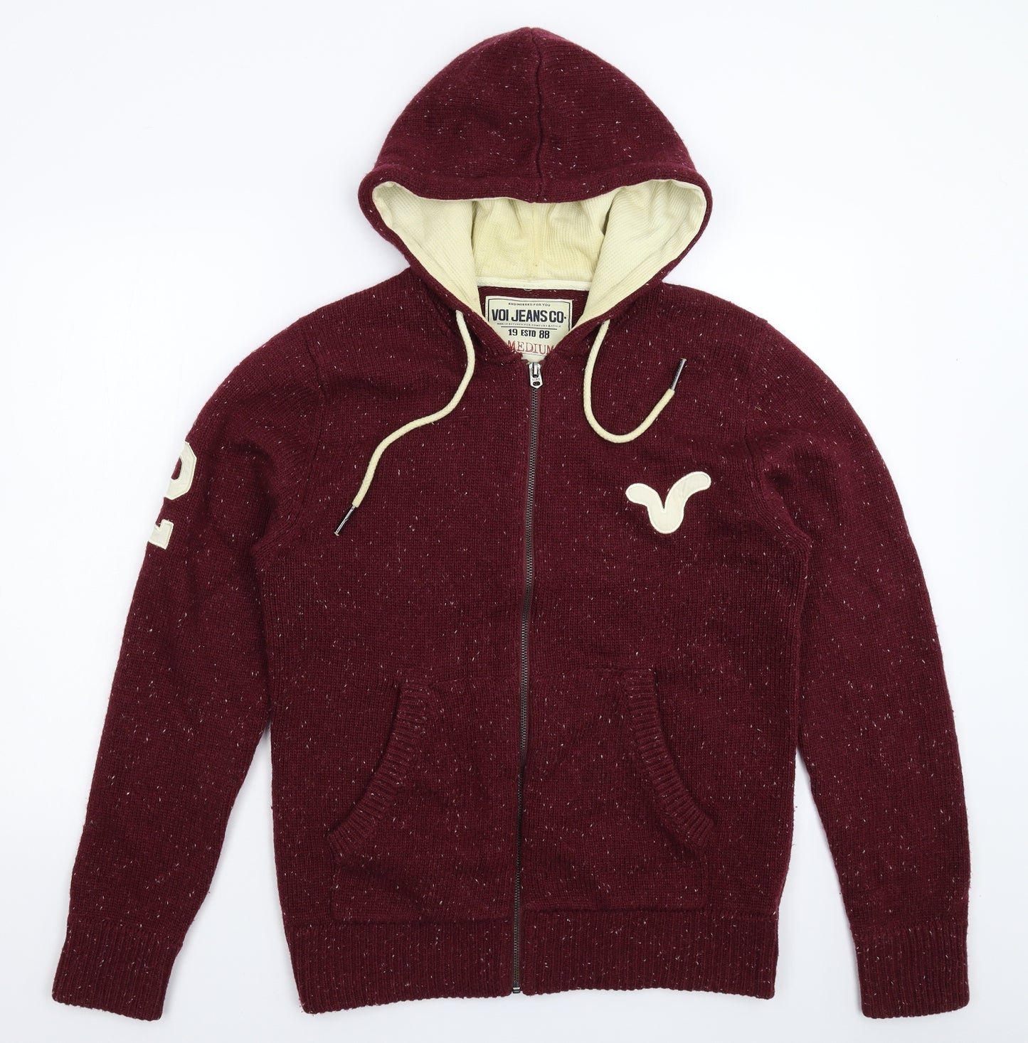 Voi Jeans Mens Brown  Knit Cardigan Jumper Size M