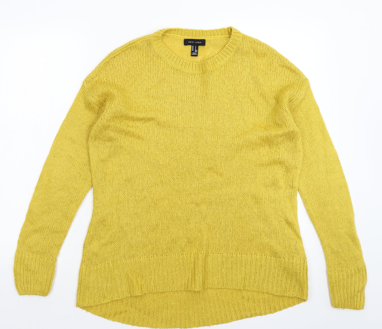 New Look Womens Yellow  Knit Pullover Jumper Size S