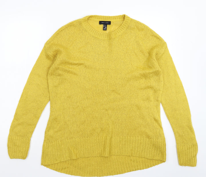 New Look Womens Yellow  Knit Pullover Jumper Size S