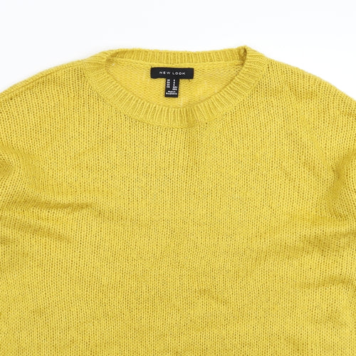 New Look Womens Yellow  Knit Pullover Jumper Size S