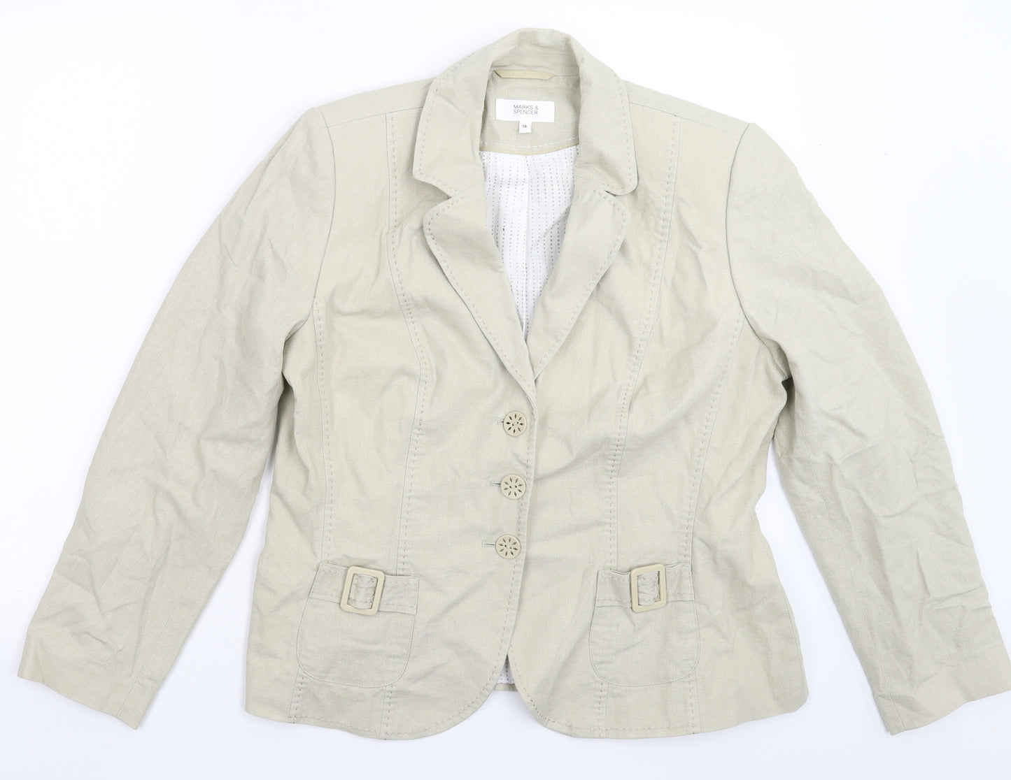 Marks and Spencer Womens Grey   Jacket Blazer Size 16