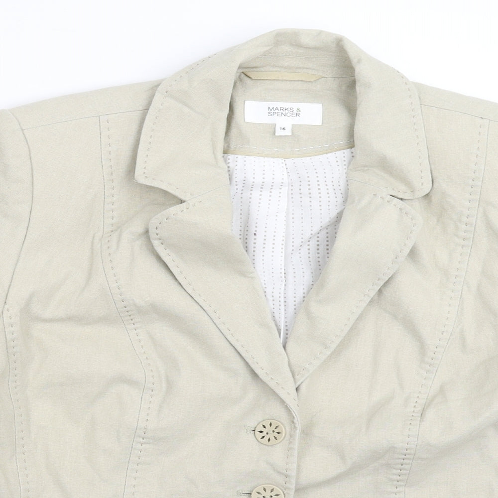 Marks and Spencer Womens Grey   Jacket Blazer Size 16