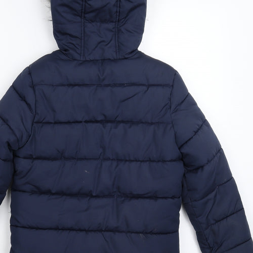 F&F Girls Blue   Parka Coat Size 8-9 Years