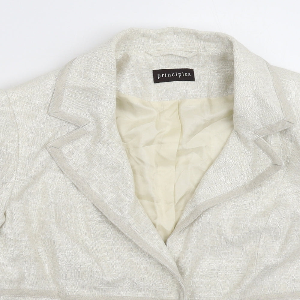 Principles Womens Grey Striped  Jacket Blazer Size 14