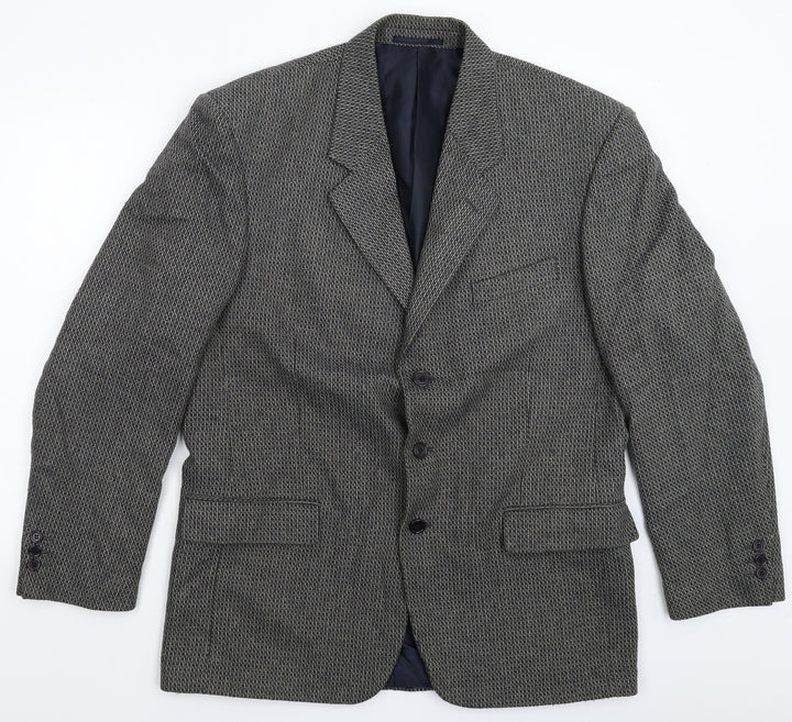 Greenwoods Mens Grey Striped  Jacket Blazer Size 42