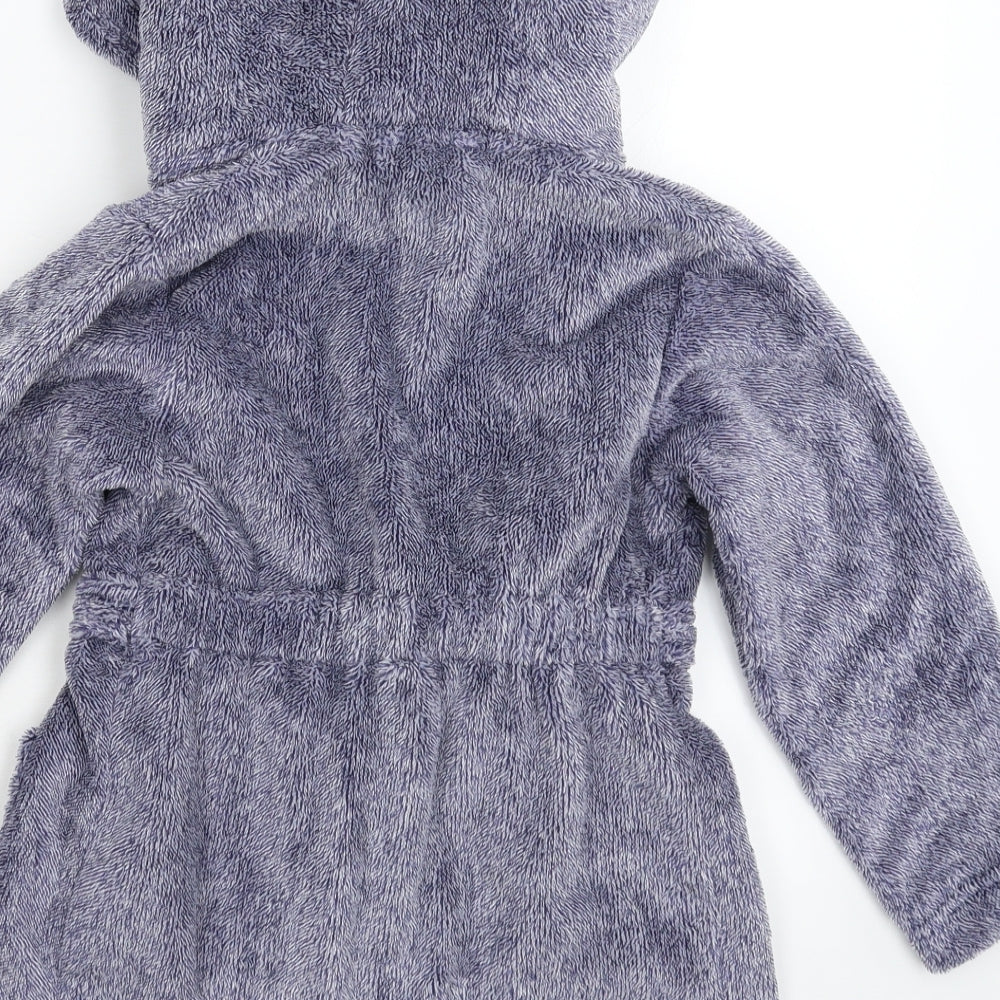 Matalan Boys Blue Solid Fleece  Robe Size 6 Years