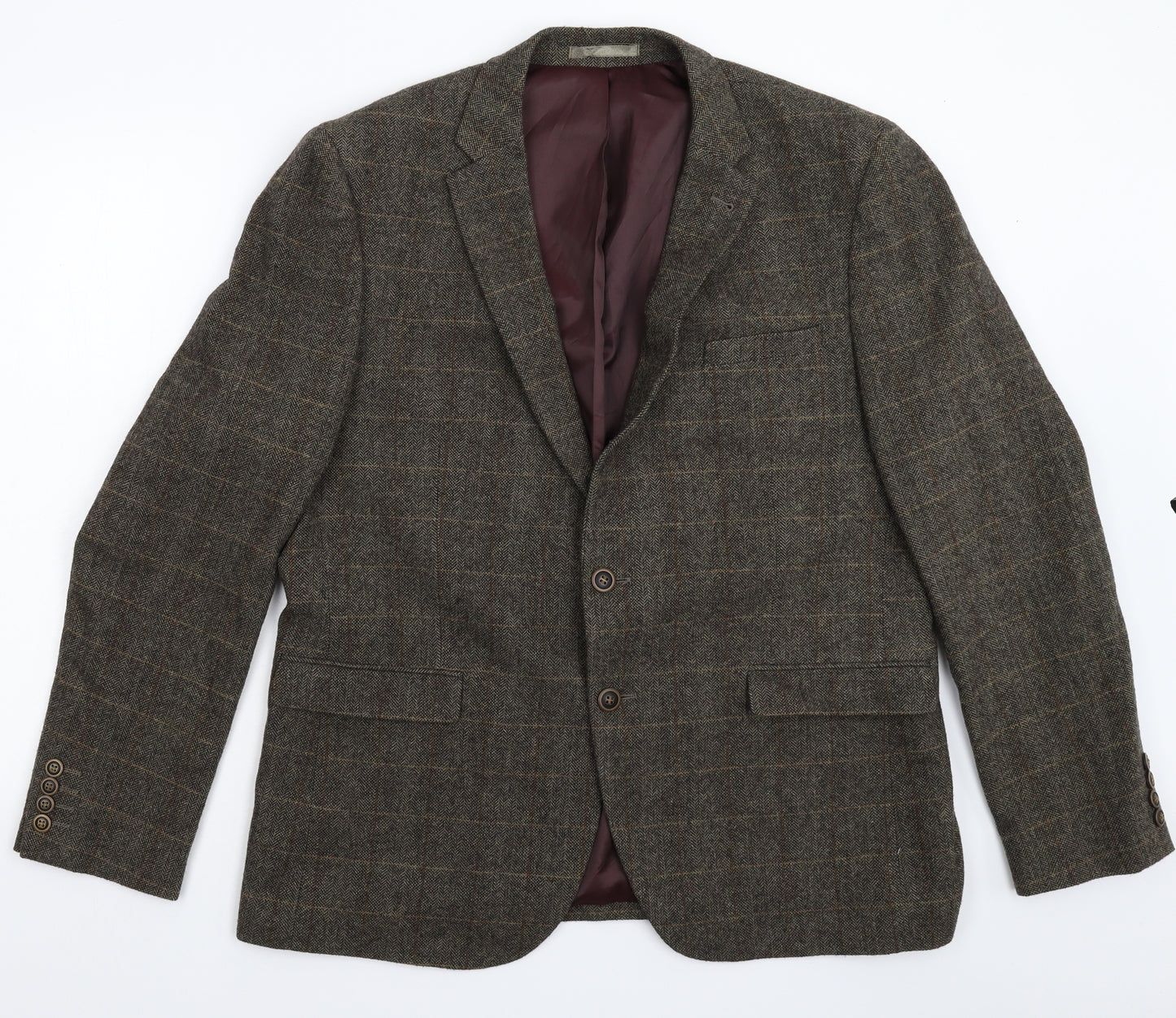 Cedar Wood State Mens Grey Herringbone  Jacket Blazer Size XL