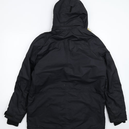 Crane Mens Black   Parka Coat Size L
