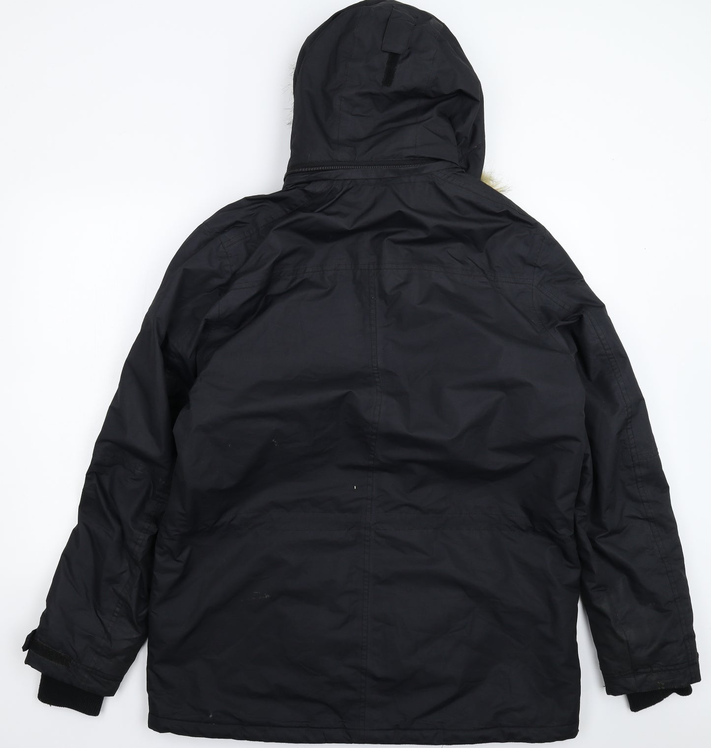 Crane Mens Black   Parka Coat Size L