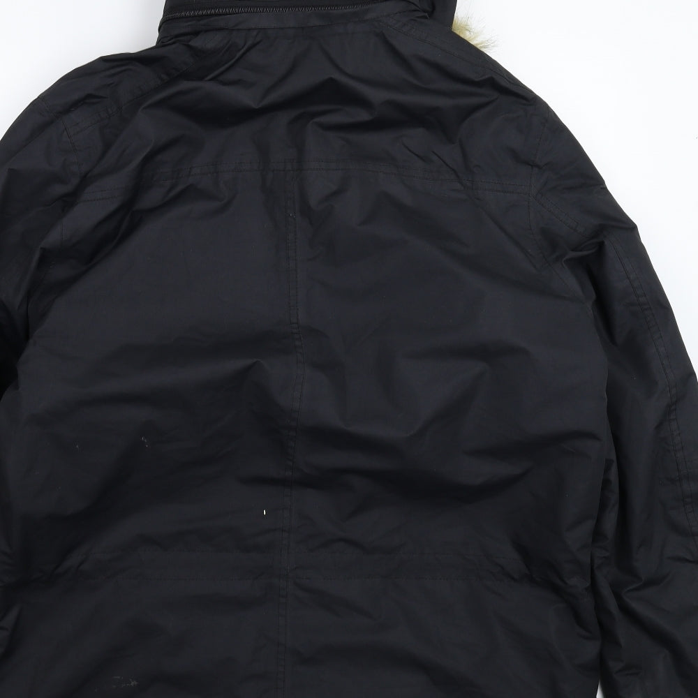 Crane Mens Black   Parka Coat Size L
