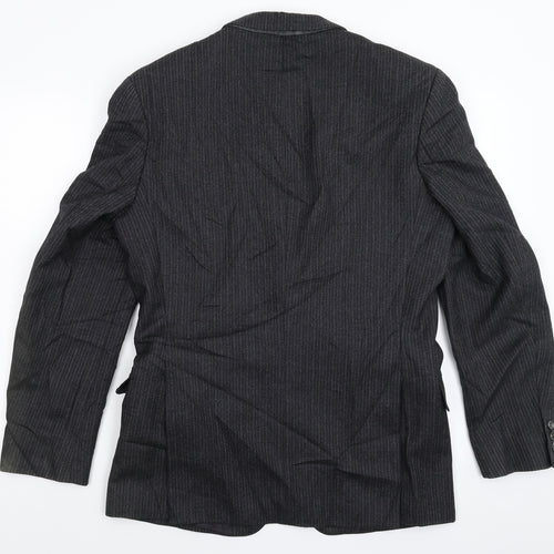 Burton Mens Black Striped  Jacket Suit Jacket Size 38