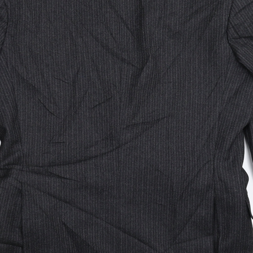 Burton Mens Black Striped  Jacket Suit Jacket Size 38