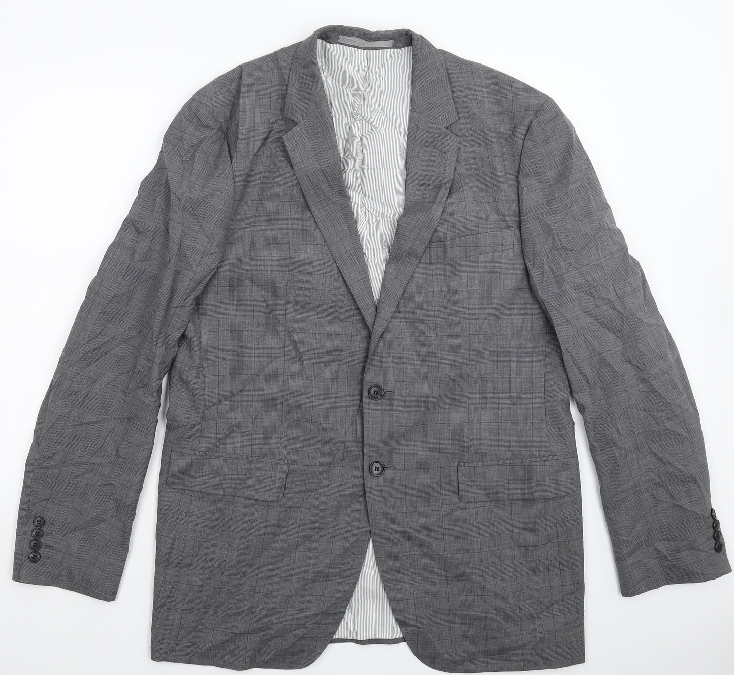 Marks and Spencer Mens Grey Check  Jacket Suit Jacket Size 42