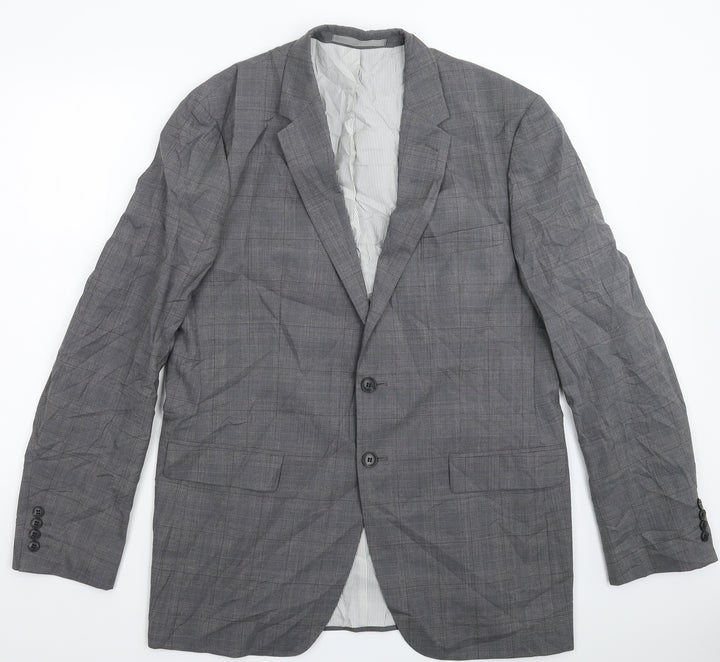 Marks and Spencer Mens Grey Check  Jacket Suit Jacket Size 42