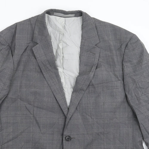 Marks and Spencer Mens Grey Check  Jacket Suit Jacket Size 42