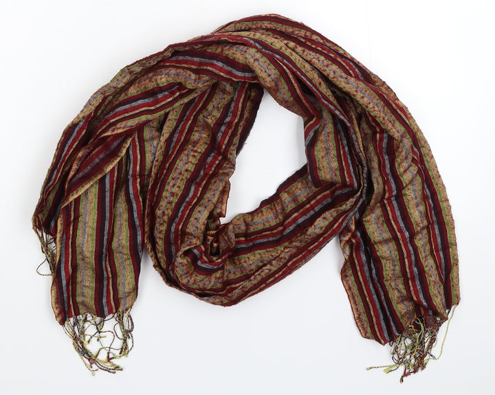 Preworn Womens Multicoloured Striped Knit Scarf