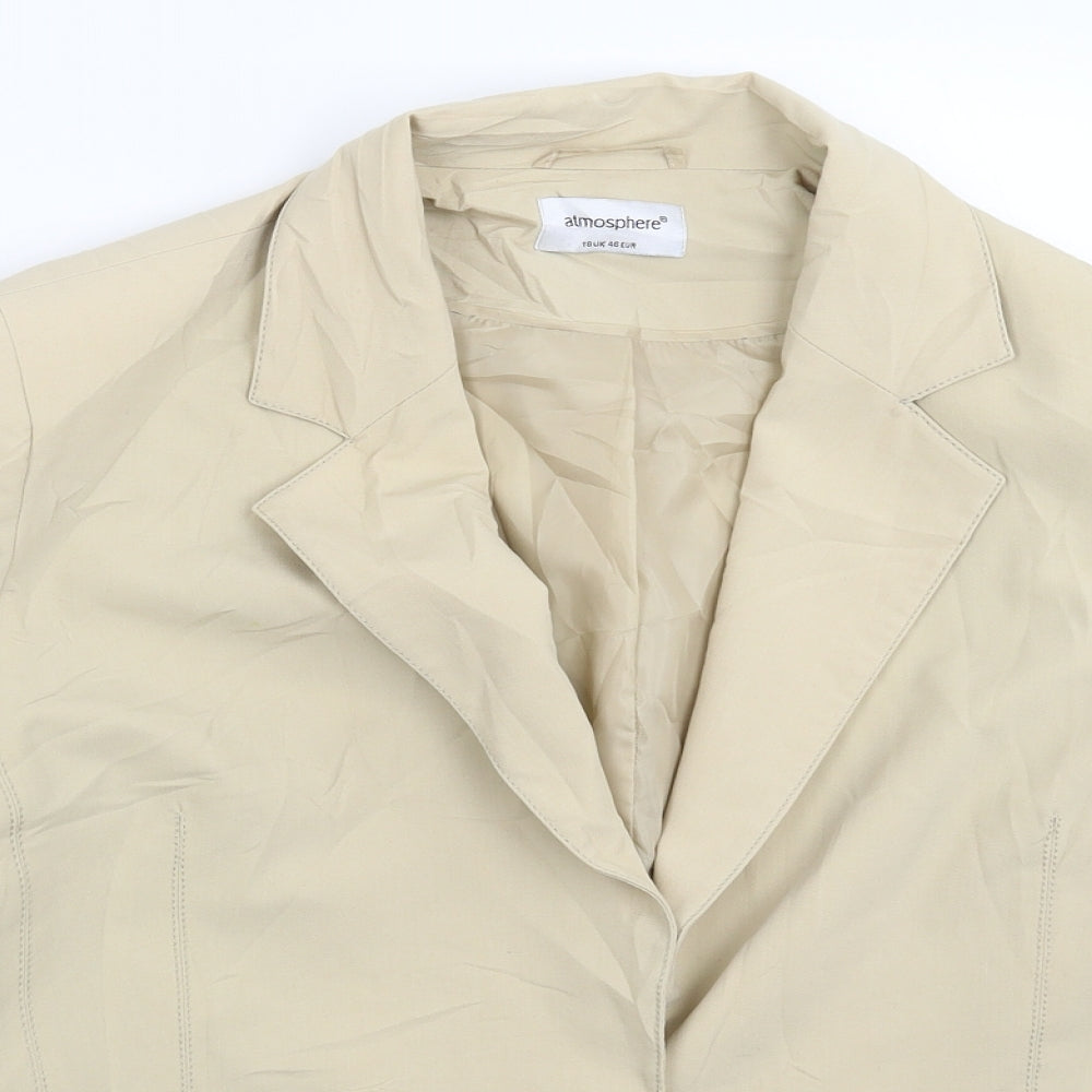 Atmosphere Womens Beige   Jacket Suit Jacket Size 18