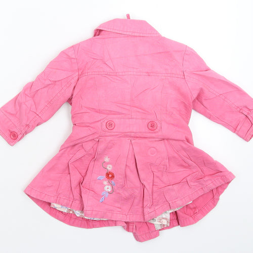 John Lewis Girls Pink Floral  Jacket Coat Size 12-18 Months