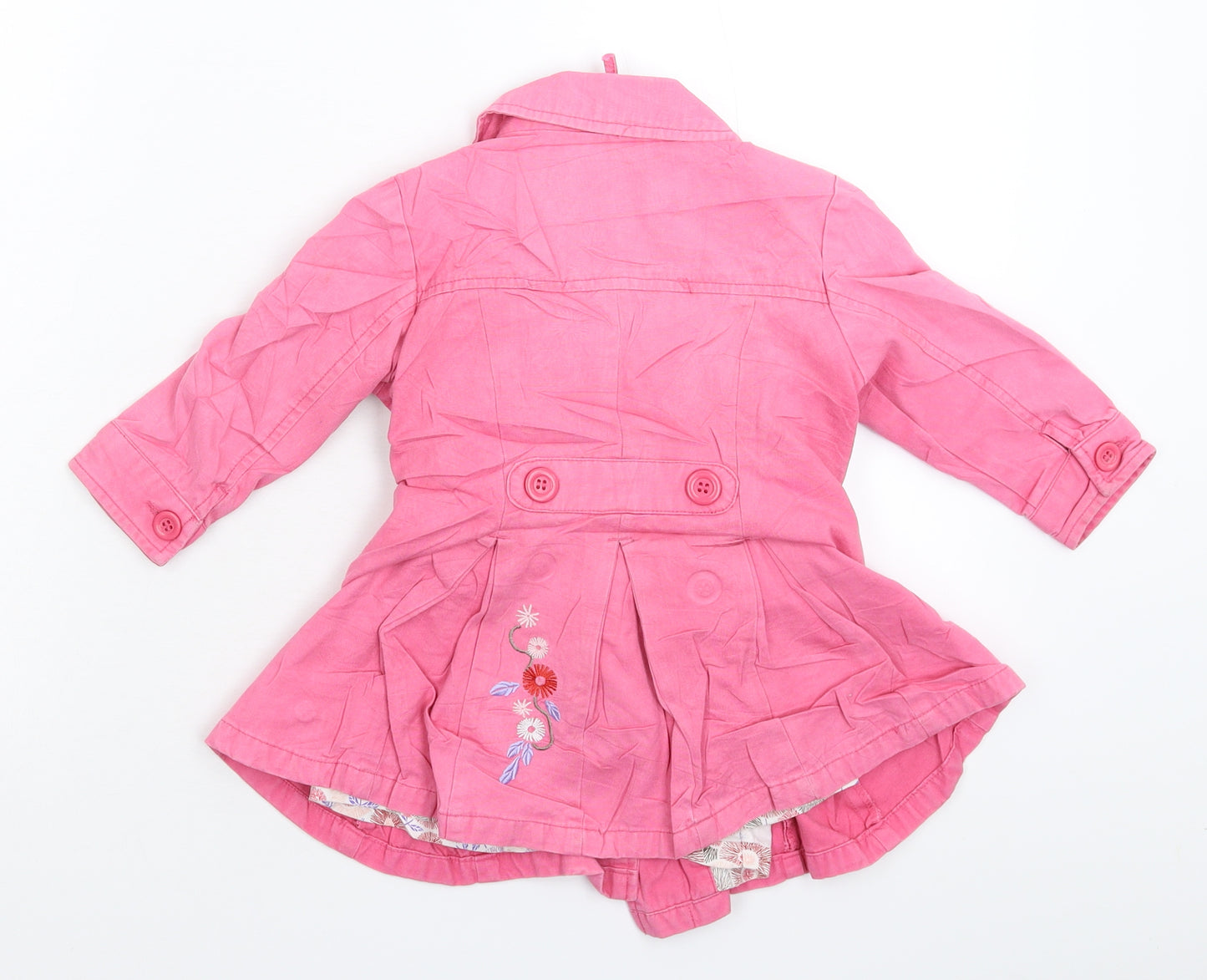 John Lewis Girls Pink Floral  Jacket Coat Size 12-18 Months