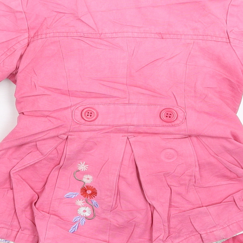 John Lewis Girls Pink Floral  Jacket Coat Size 12-18 Months