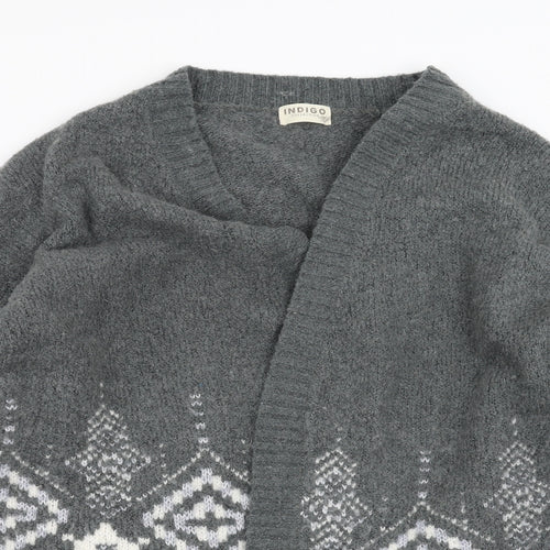 Marks and Spencer Womens Grey Geometric  Cardigan Jumper Size 22