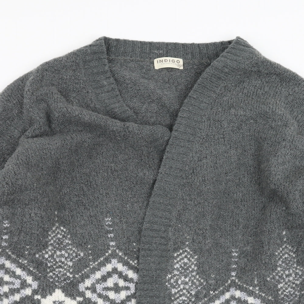 Marks and Spencer Womens Grey Geometric  Cardigan Jumper Size 22