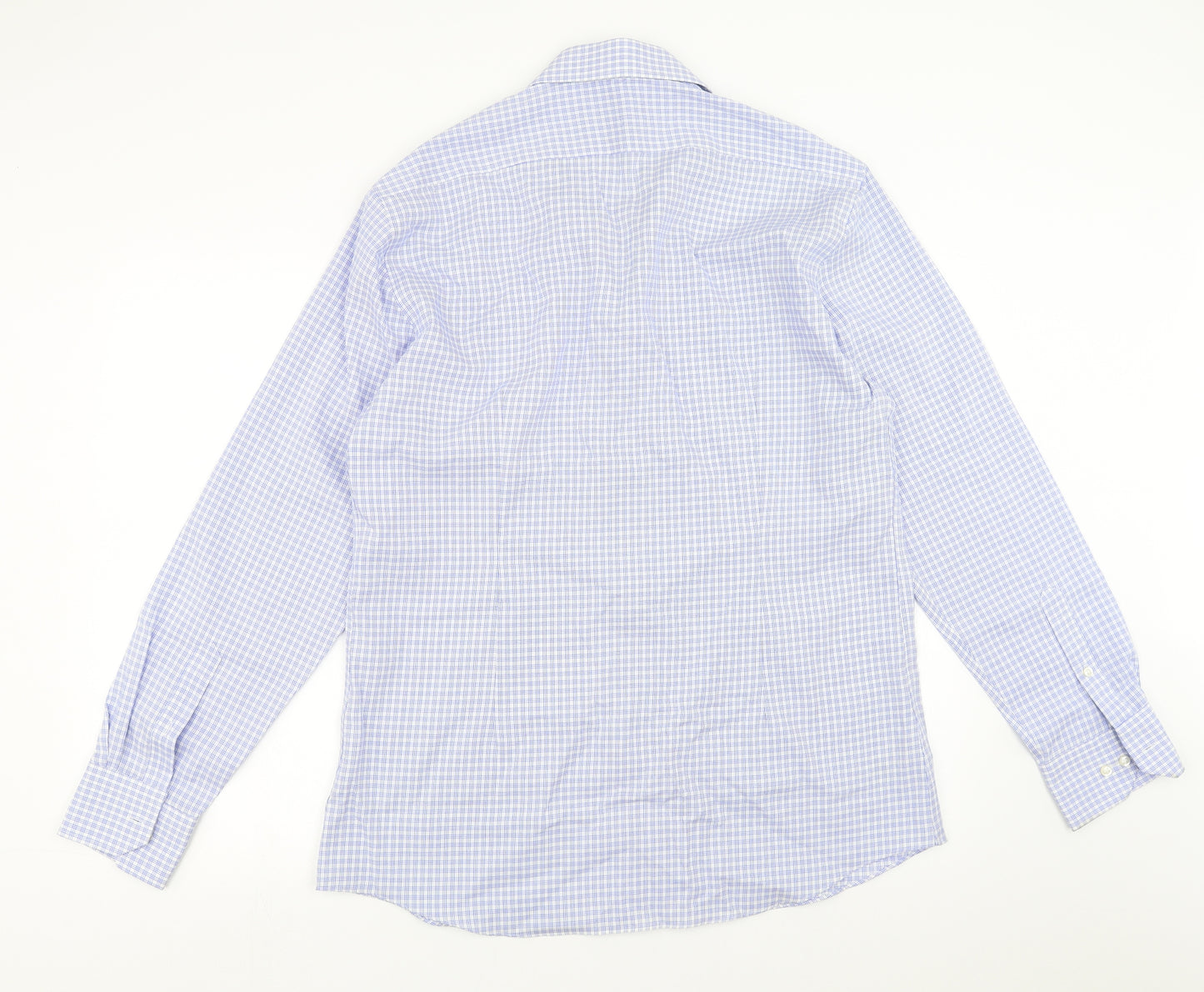 Marks and Spencer Mens Blue Check   Dress Shirt Size 16.5