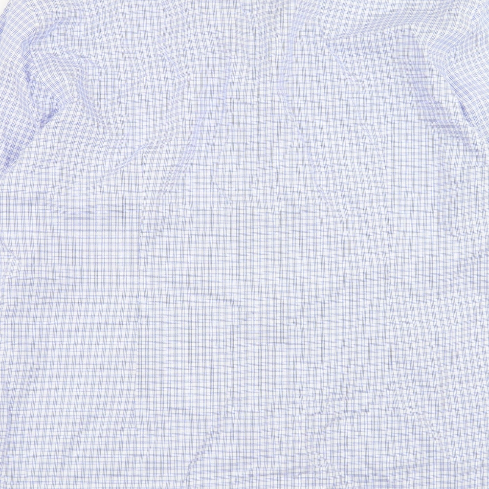 Marks and Spencer Mens Blue Check   Dress Shirt Size 16.5