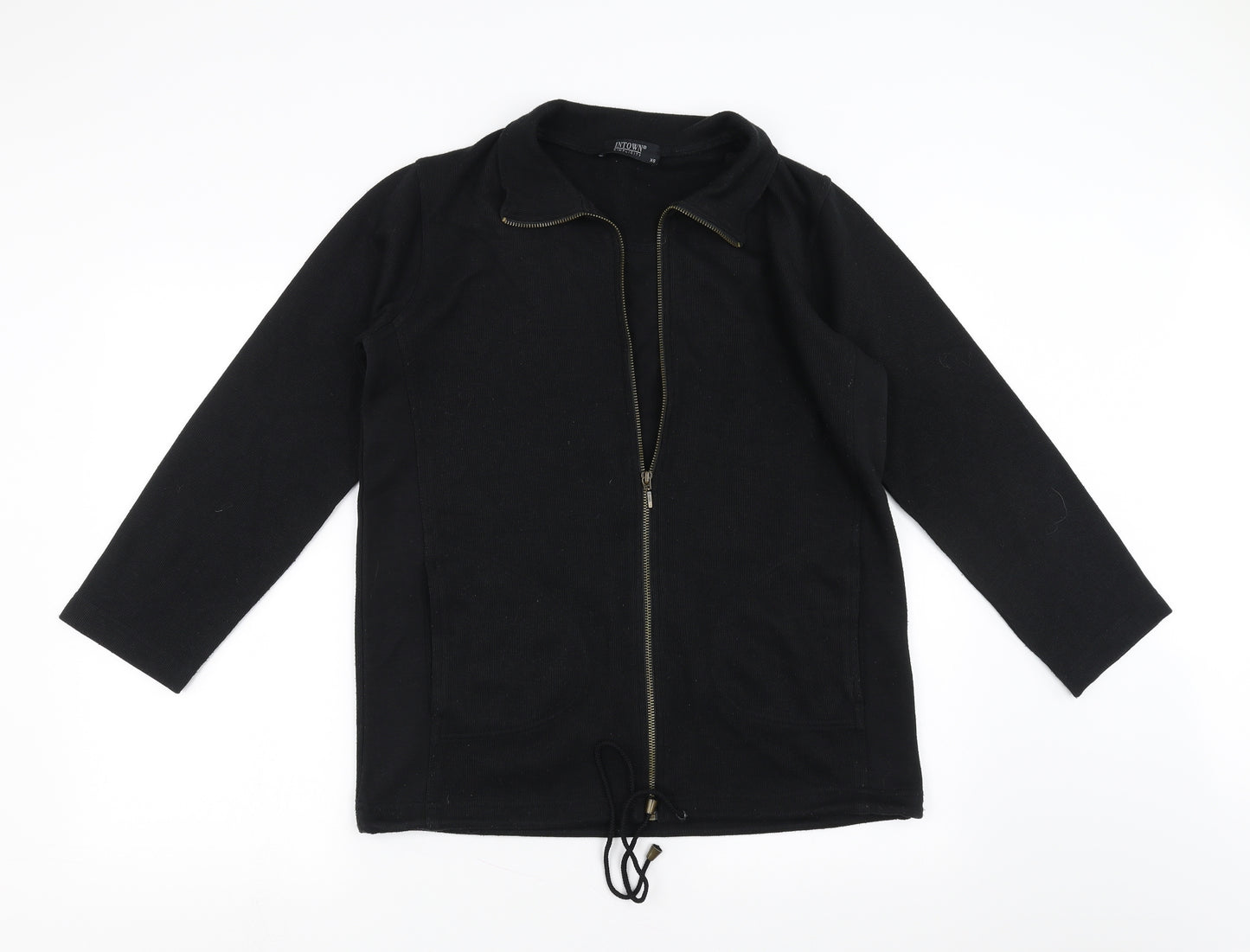 intown Womens Black   Full Zip Jumper Size XS