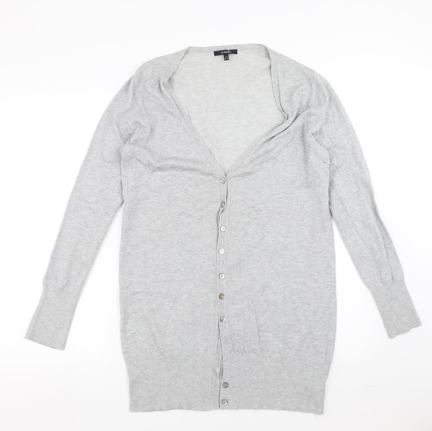 DUNNES Womens Grey   Cardigan Jumper Size 14