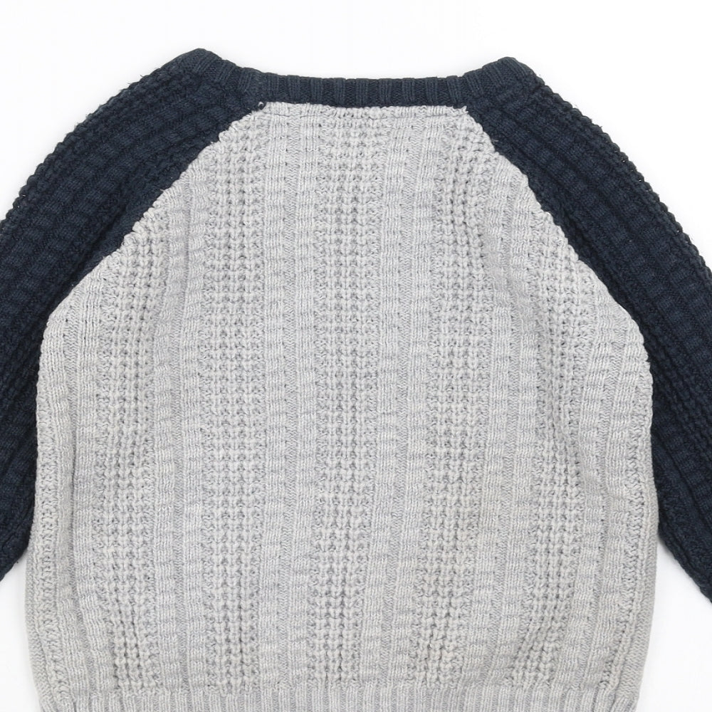 Nutmeg Boys Grey  Knit Pullover Jumper Size 4-5 Years
