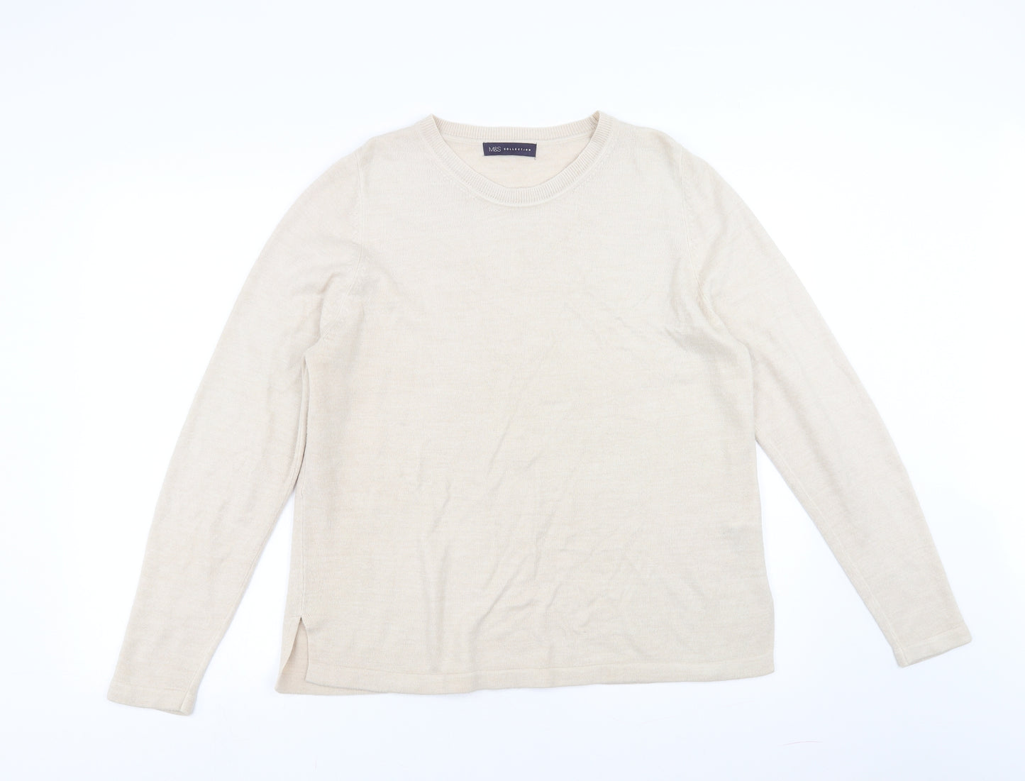 Marks and Spencer Womens Beige   Pullover Jumper Size 16