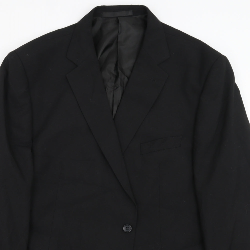 Impressions Mens Black   Jacket Suit Jacket Size 50  - Long Length