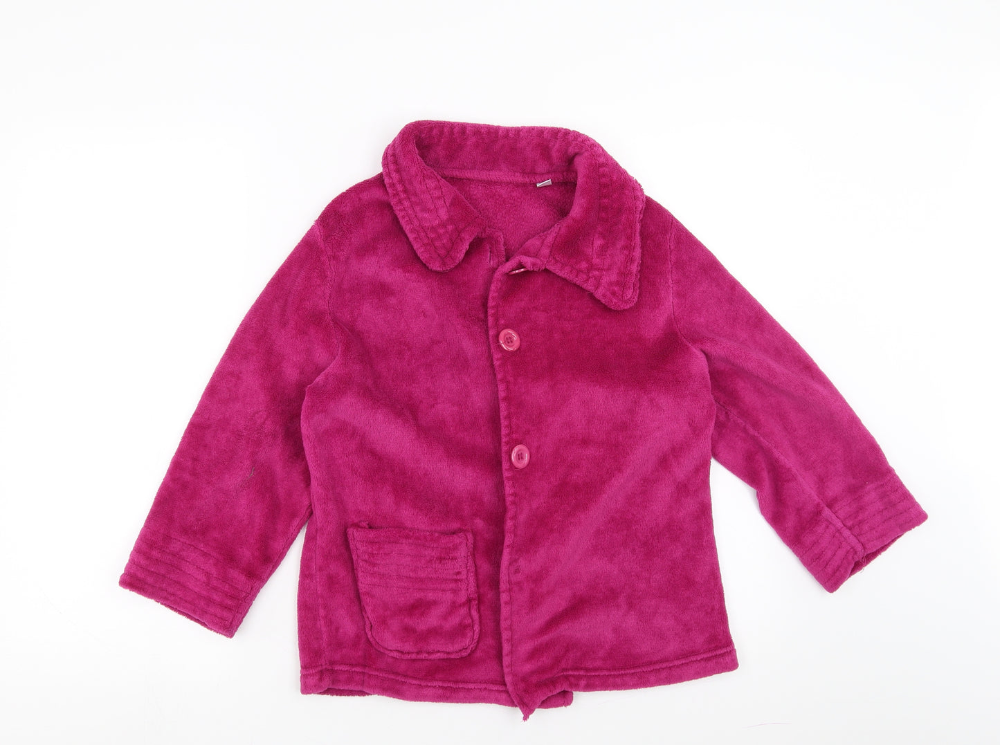 Slenderella Womens Purple Solid Fleece Top Pyjama Top Size M