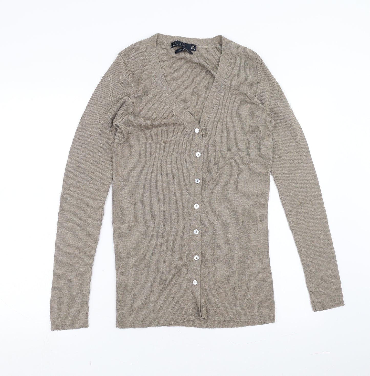 Zara Womens Beige   Cardigan Jumper Size L