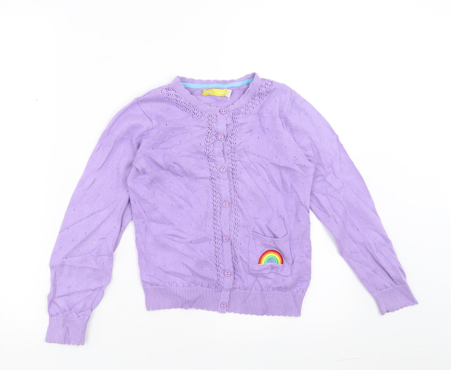 Little Bird Girls Purple   Cardigan Jumper Size 7-8 Years  - rainbow